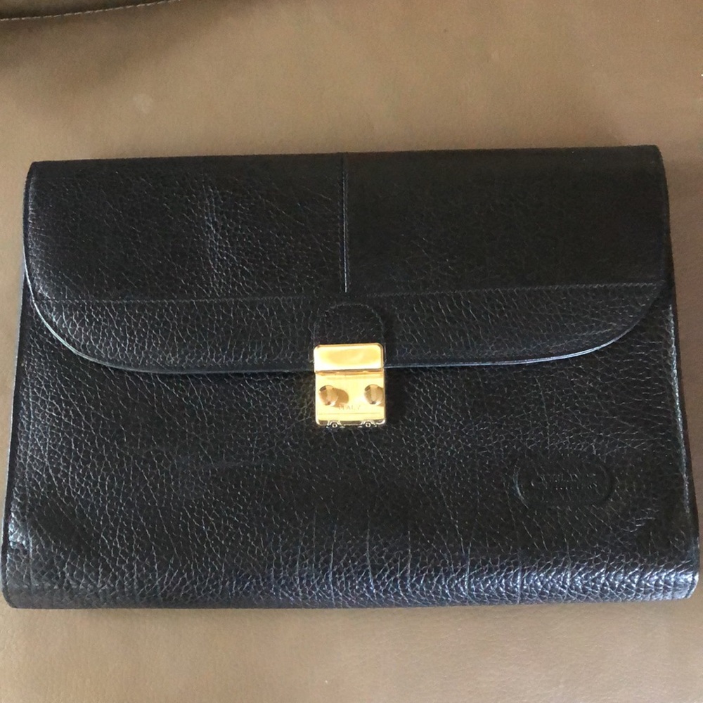 Leather briefcase- hand held